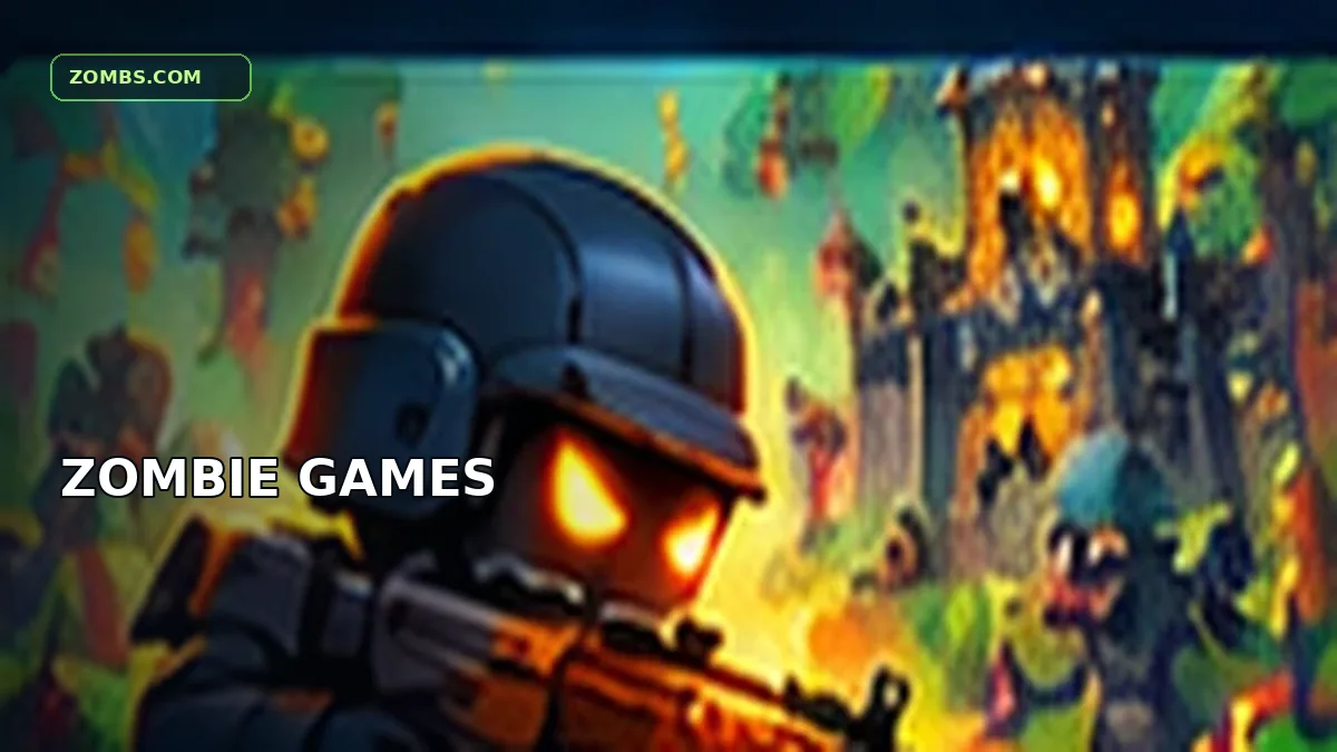 Original editorial illustration for Zombie games: survival, defense and action, not a gameplay screenshot